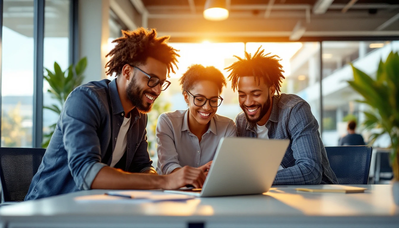 Création de site internet à Baie-Mahault : équipe Innotech IT présentant un site internet à un client