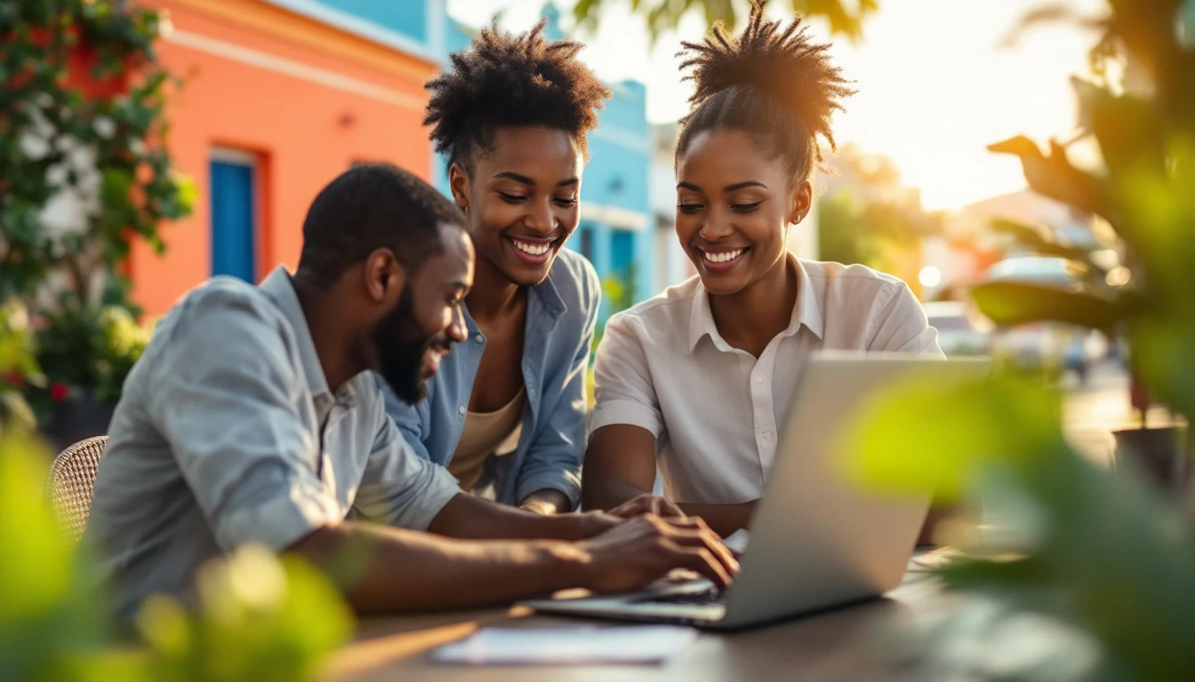 Création de site internet à Pointe-à-Pitre : équipe Innotech IT présentant un site internet à un client