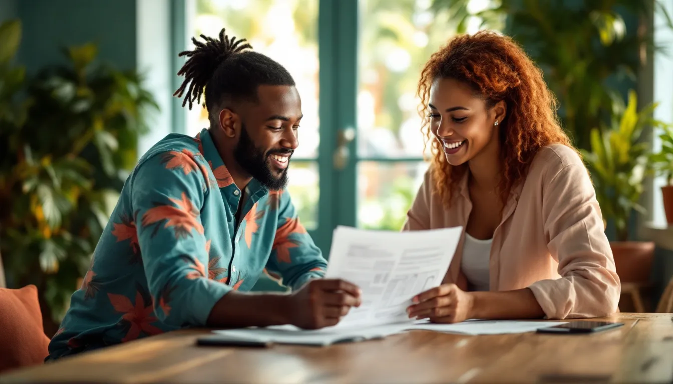 Prix création site internet Guadeloupe : deux dirigeants guadeloupéens comparent un devis de création de site web
