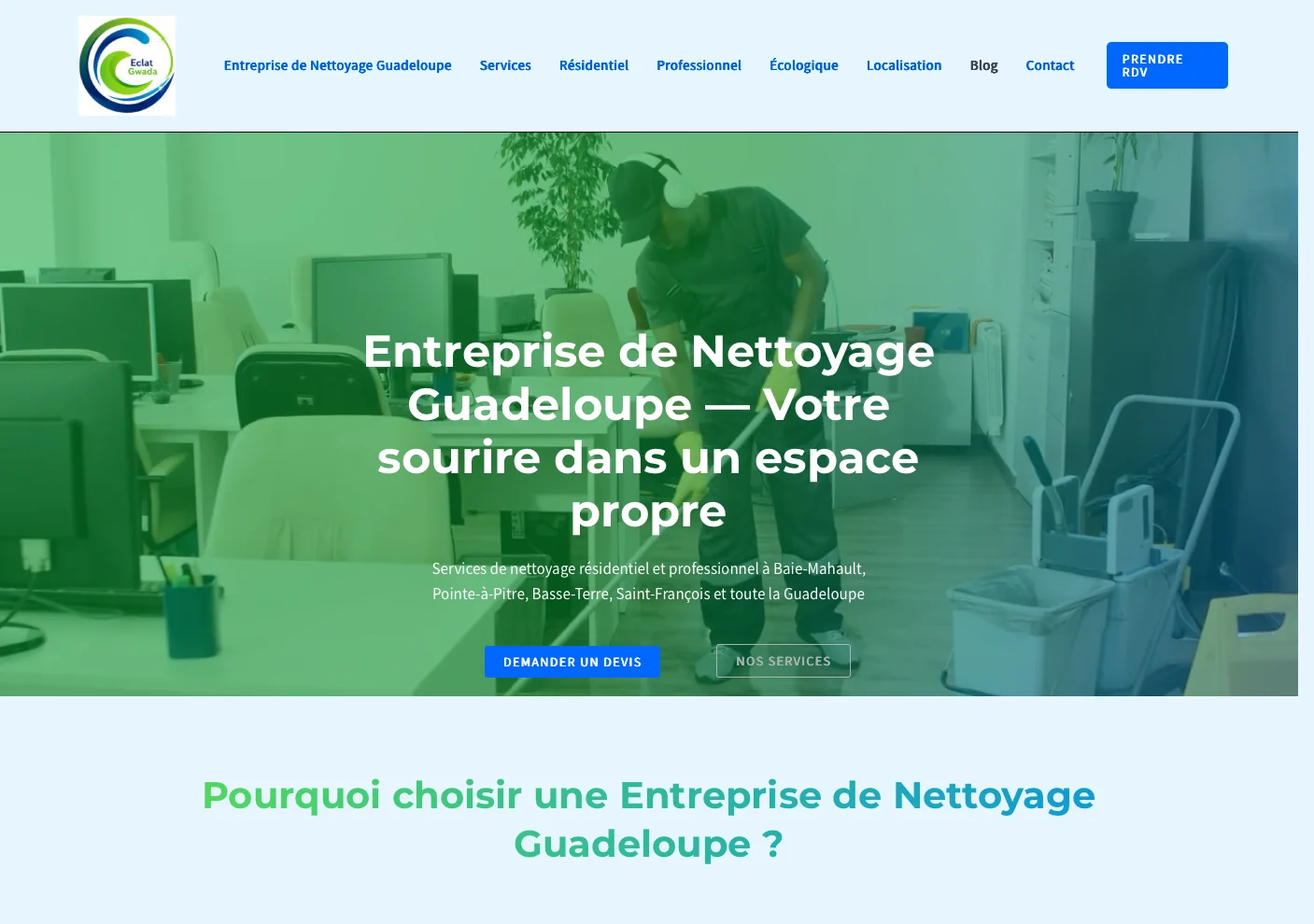 Projet Eclat Gwada - Site vitrine & devis